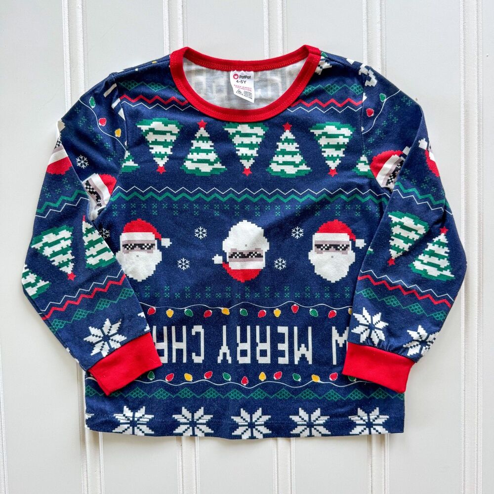 4/$10 - PatPat Merry Christmas Santa Toddler Long Sleeve Shirt | 4-5 Y